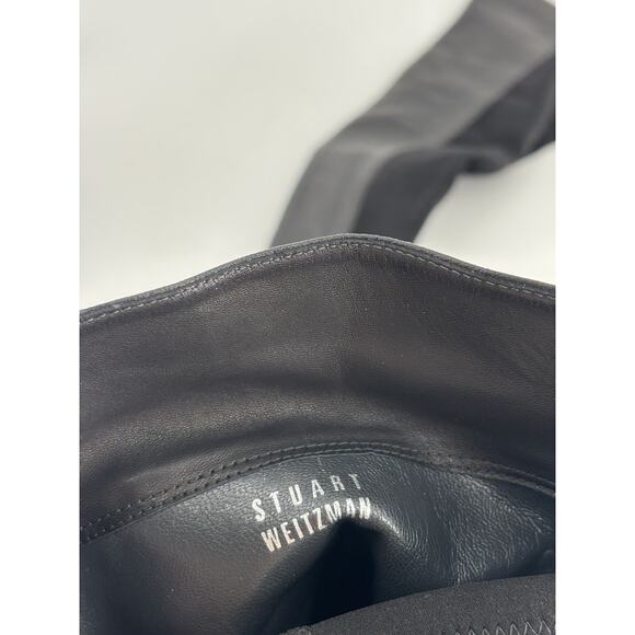 Stuart Weitzman Boots Womens 8.5 Black Over the Knee Heeled Leather Stretchy - Picture 15 of 16